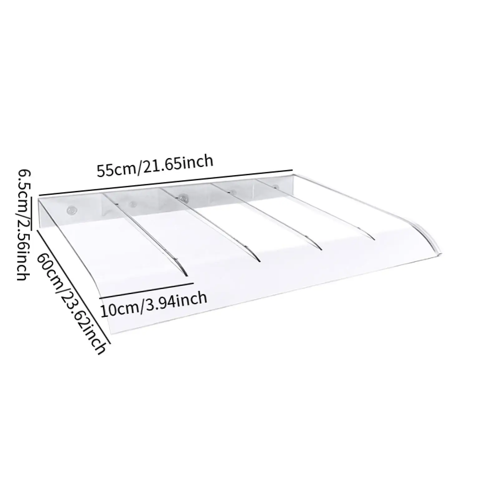 Clear Window Canopy for Entry Door Wall Mounted Awning Overhang PC Material Waterproof Sun Shutter Snow Protection Patio