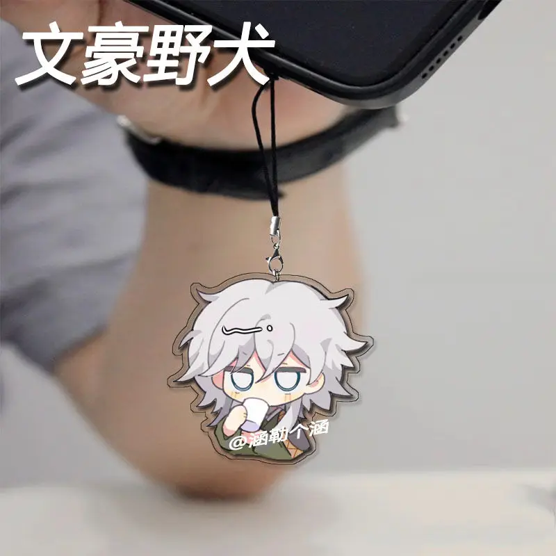 Bungo Stray Dogs Anime Dazai Osamu Nakahara Chuya Acrylic Model Keychain Backpack Pendant DecoratioGift Toy