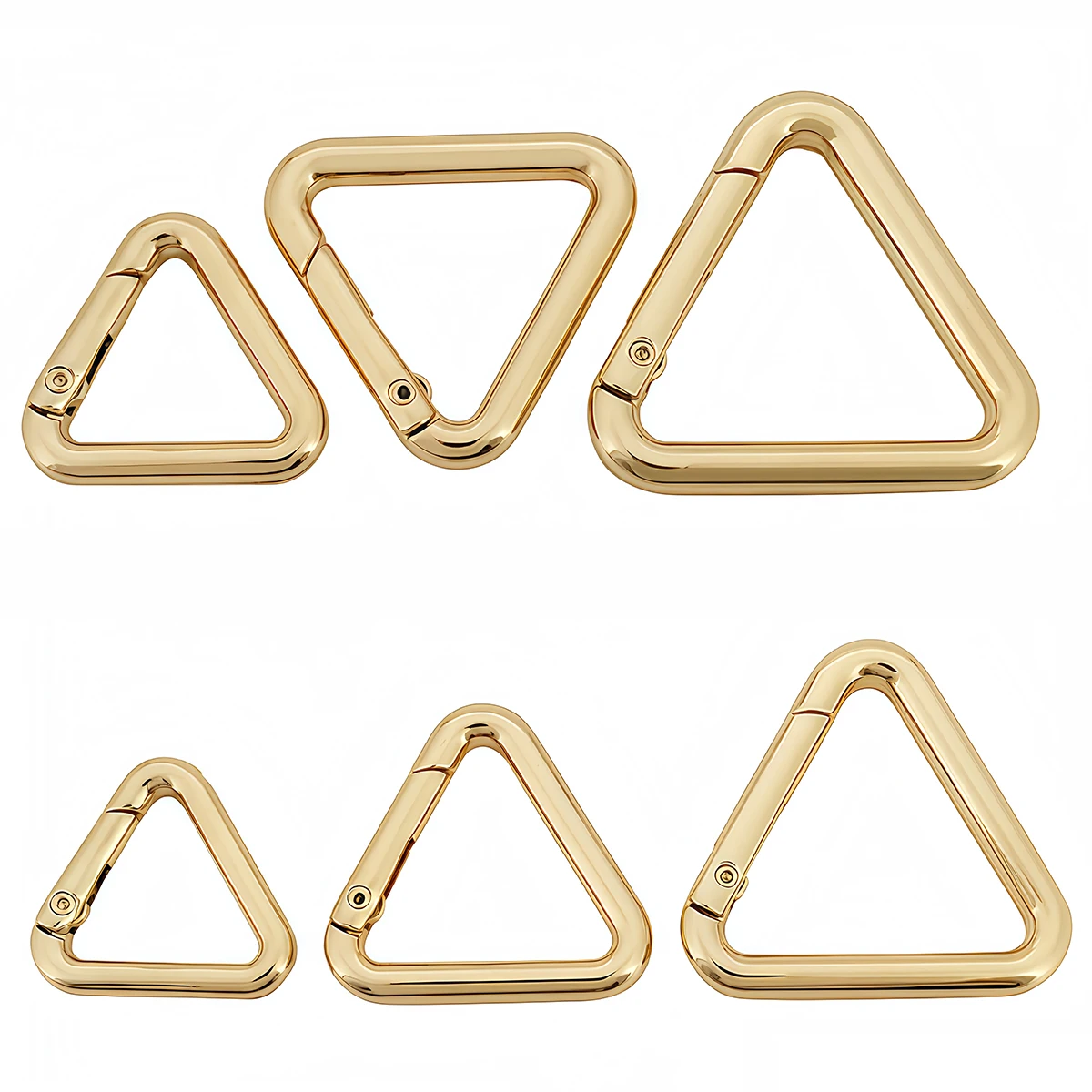 2 Stück Dreieck-Federriegel, zum Öffnen geeignet, O-Ring-Schnalle, für Lederhandtaschen, Gürtel, Riemen, zum Verbinden von Schlüsselringen, Anhängern, Schlüsselanhängern, Schnappverschluss, Clip – Detail 4