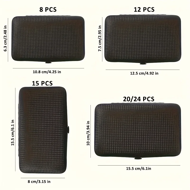 8/12/15/20/24 قطعة مجموعة مقص أظافر سوداء قواطع مانيكير منزلية من الفولاذ المقاوم للصدأ ملعقة أذن مقص باديكير أداة للجمال