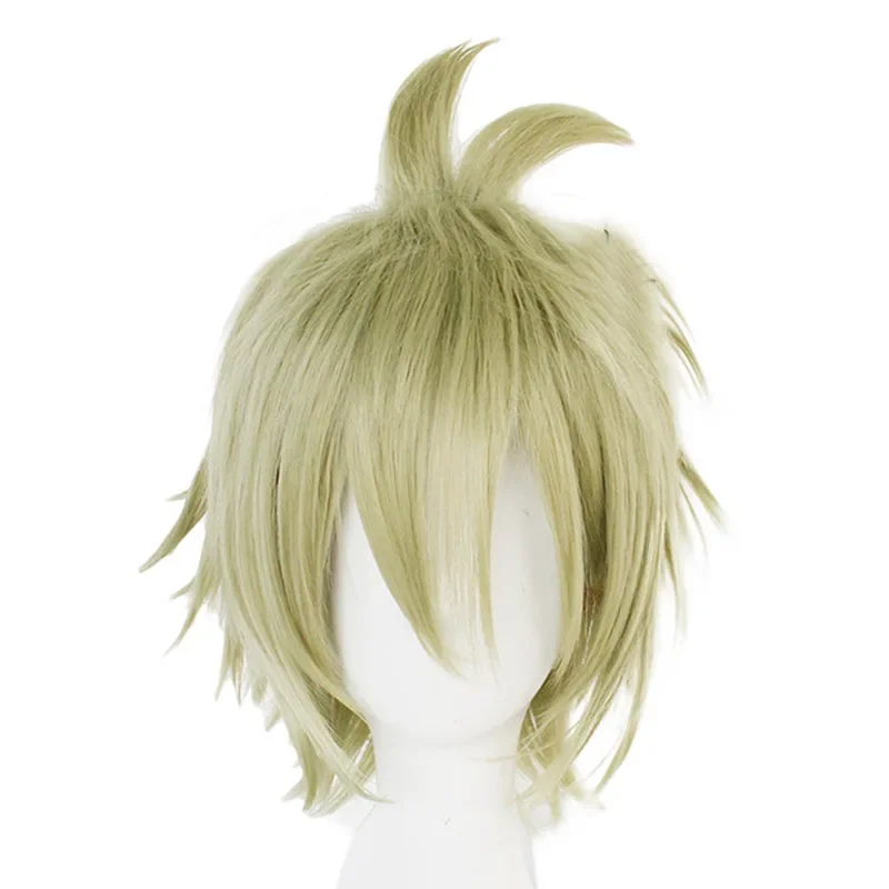 2021, аниме Danganronpa Rano Amami rantarou, зеленый короткий парик, карнавальный костюм Bando Ronpa V3, синтетические волосы, вечерние парики