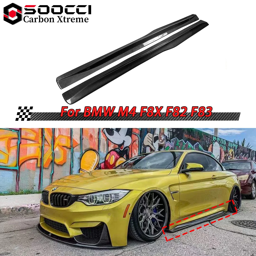 

Carbon Fiber PSM Style M3 M4 Side Skirts for BMW M4 F82 F83 2014-2020 Side Panels Bumper Lip Splitter Spoiler Door Sill Body Kit