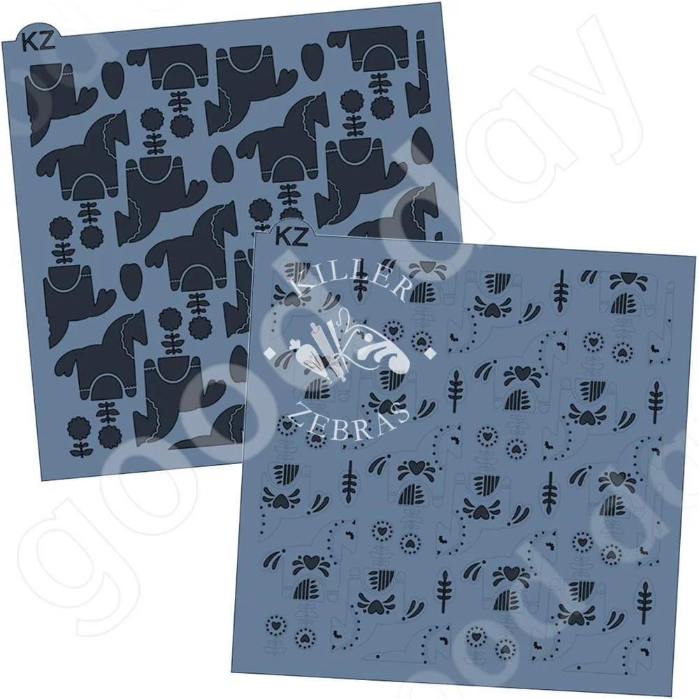 Arrival 2022 New Dala Horses Layered Production Stencil Scrapbook Diary Decoration Embossing Template Diy Greeting Card Handmade