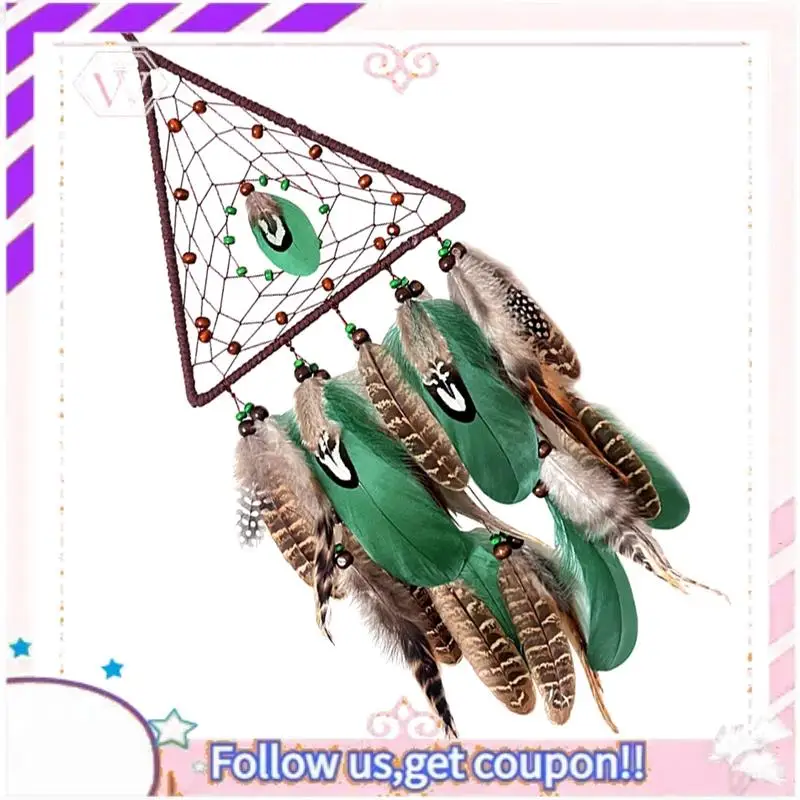 プレミアムドリームキャッチャー、手作りの羽の装飾、壁掛け装飾用ドリームキャッチャー、家の装飾ウェディングパーティーギフト