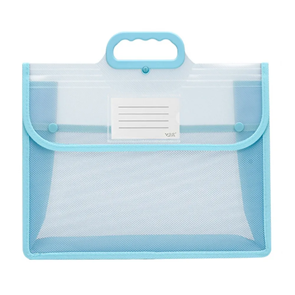 

Multifunctional Test Paper Storage Bag Button Function Large Capacity Student Tote Bag Visible Waterproof Stationery Organizer