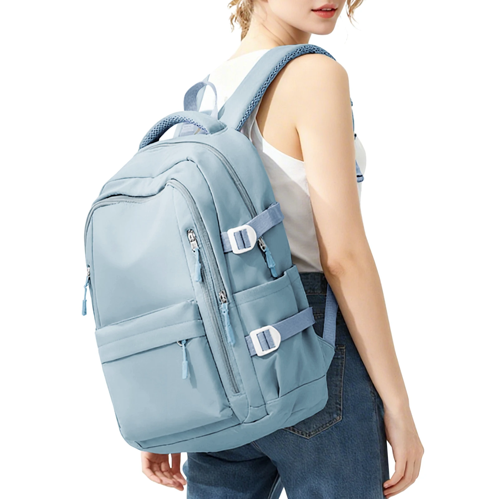 حقيبة ظهر كاجوال خفيفة الوزن للنساء والرجال، حقائب ظهر مدرسية للحرم الجامعي للأولاد والبنات، حقيبة كتب لطيفة متعددة الجيوب، حقيبة ظهر للتنقل #6