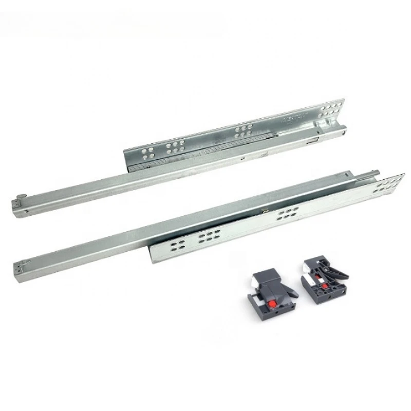 2 Fold Soft Close Hidden Drawer Slide with Handle Double Extension Drawer Slide Hidden Drawer Slide