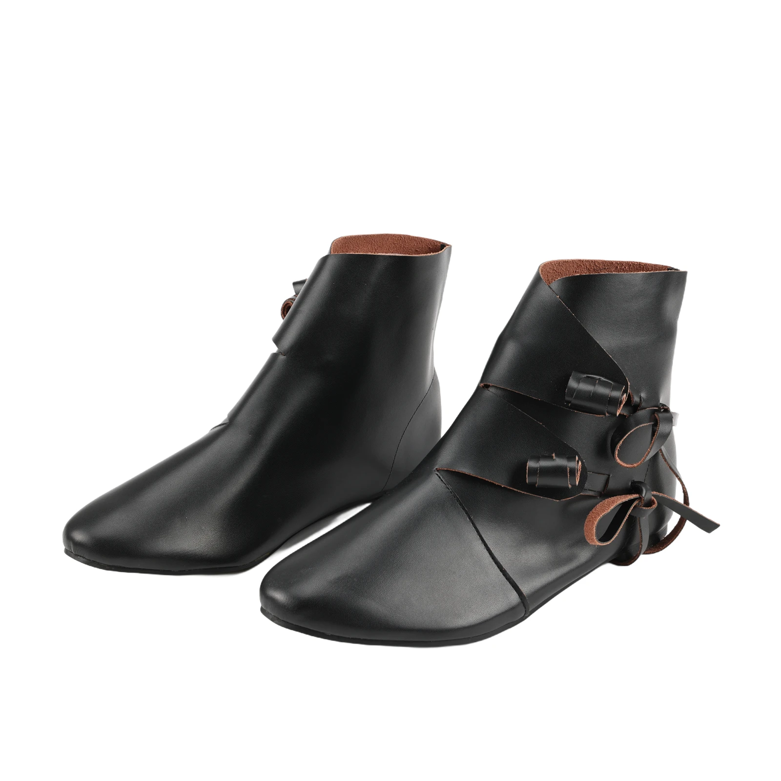 

Men's Medieval Renaissance Low Top Cuff Boots Slip On Lace Up Western Pirate Viking Halloween Cosplay Shoes