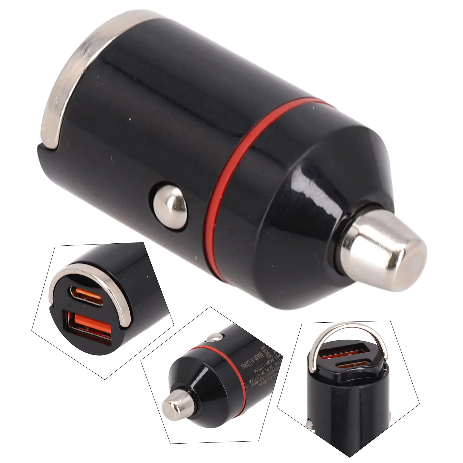 New Practical Quality Useful Car Charger Adapter Vehicle 1 Pc 12-24V 1pcs 1x Aluminum Alloy Black Fast Charging