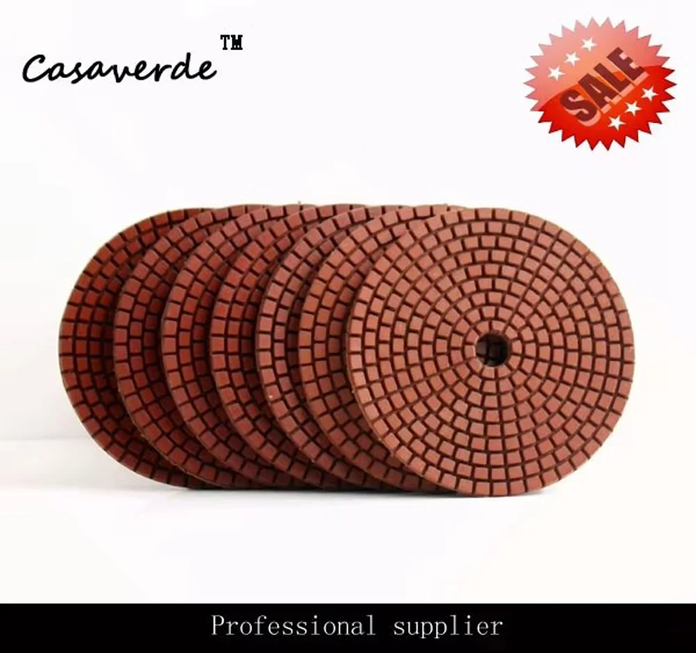 

Casaverde Wet Granite Polishing Pads 4"(100mm) with 2.5mm Wet Diamond Flexible Polishing Pad for Granite and Marble