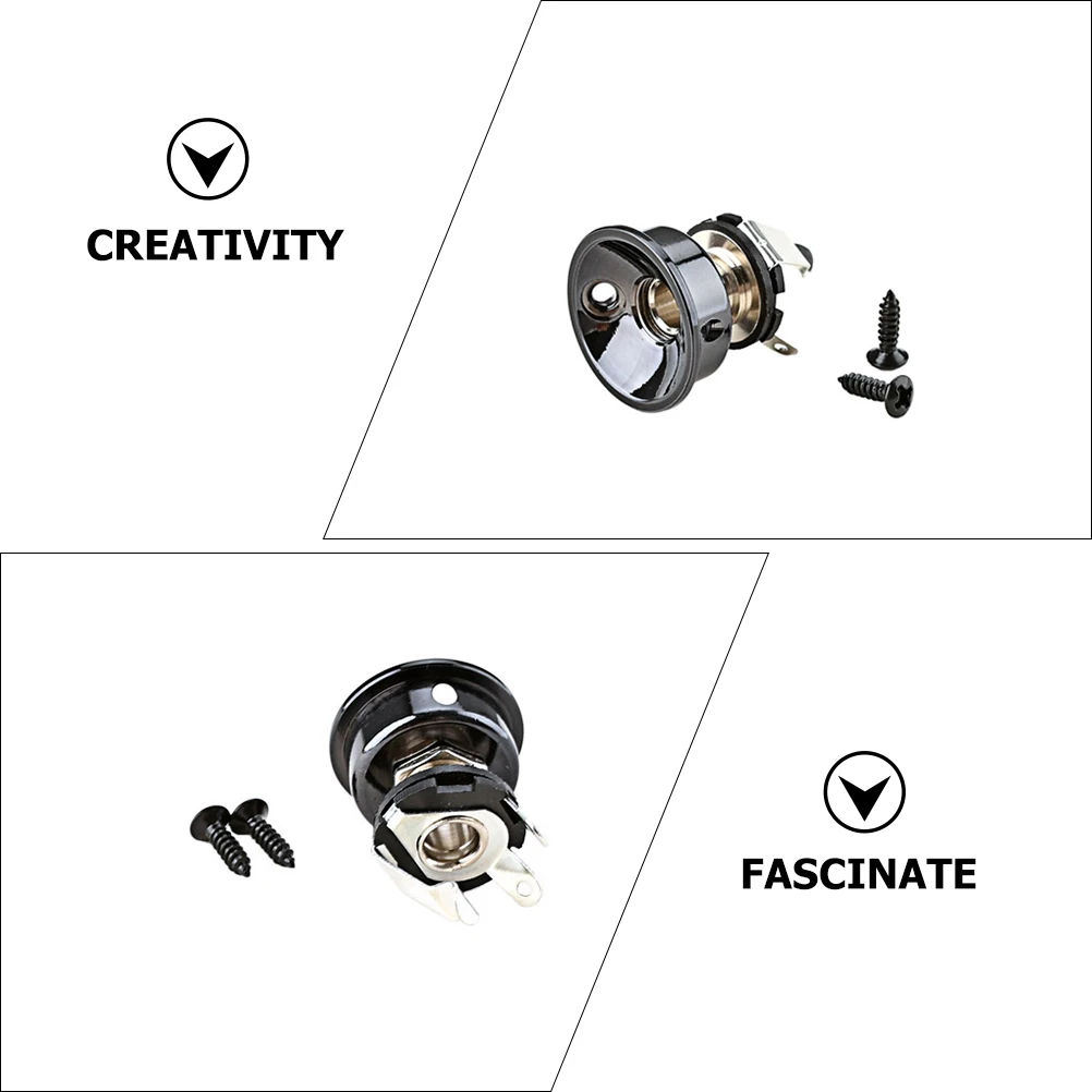 

Guitar Jack Set Parts Replacement Electric Socket Rectangular Metal Output for Sockets Guitars
