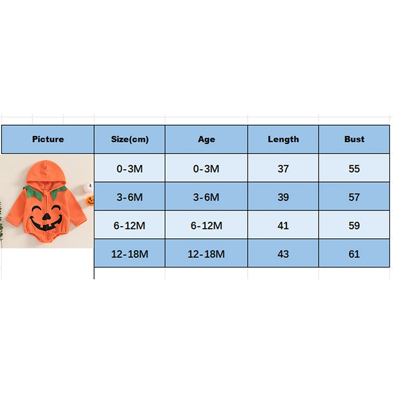 Baby Halloween Hooded Sweatshirt Romper Girl Boy Pumpkin Print Toddler Long Sleeve Jumpsuit for Newborn Autumn Winter Clothes