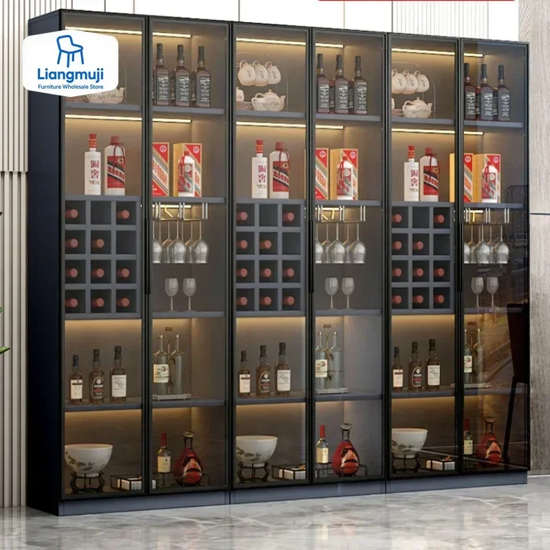 

Витрина для гостиной, винные шкафы, простота, стеклянная стена, роскошные винные шкафы для хранения, современная мебель для бара Meuble Vin QF50JG