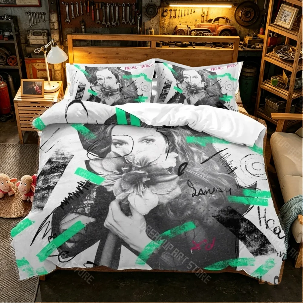 3D Printed Sanah Singer Bedding Set for Boys Girls Duvet Cover And Pillowcase Included Twin Queen King Full Single Double Sizes
