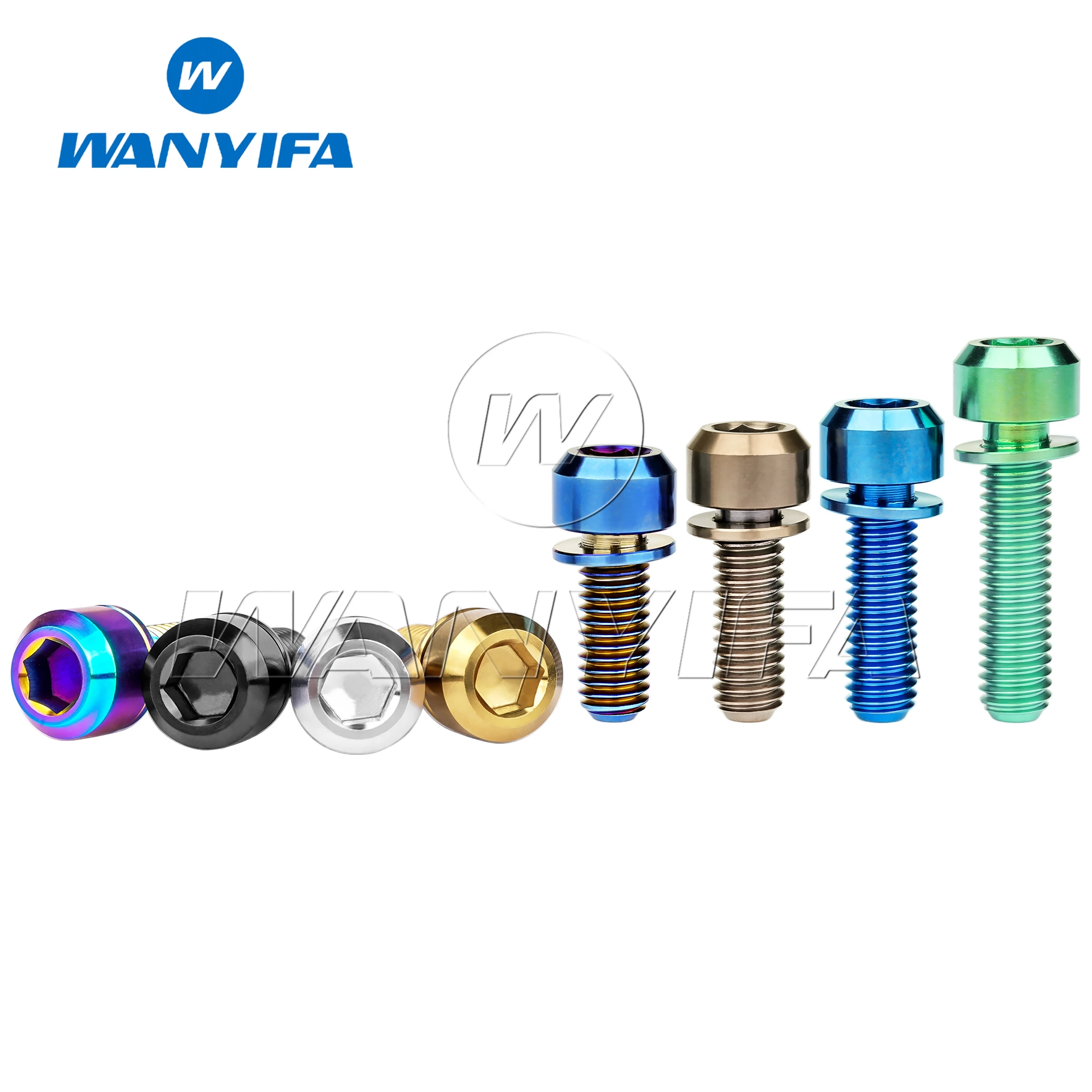 Titanium Bolt M6x16/18/20/25/30/35mm Allen Hex Screws with Washer for Bicycle Disc Brake Upgrade V brake Hub Fixed