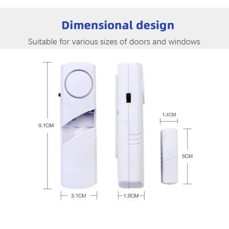 Door Window Wireless Burglar Alarm With Magnetic Sensor Home Safety Wireless Longer System Security Device White Security Alarm