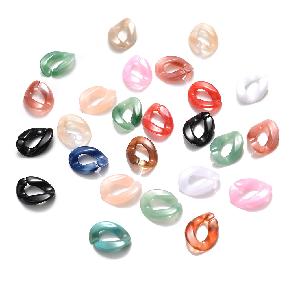 100 Stück 14x10mm Acryl-Mischfarben-Drehketten-Perlen, Kettenzubehör für die Schmuckherstellung, DIY-Armbänder, Halsketten – Detail 6