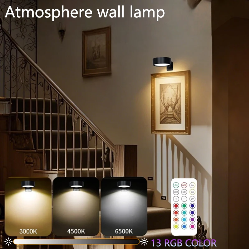 

2Pcs Remote Control Dimmable LED Picture Light Magnetic Mount 13 Color Changing Battery Powered Indoor Art Display Lighting