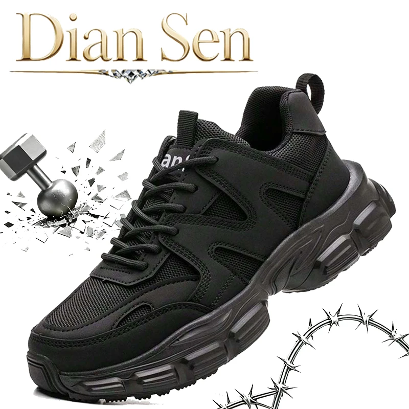 Women Security Boots Work Sneakers Lightweight Breathable Steel Toe Women Safety Shoes Puncture-Proof Female Shoes