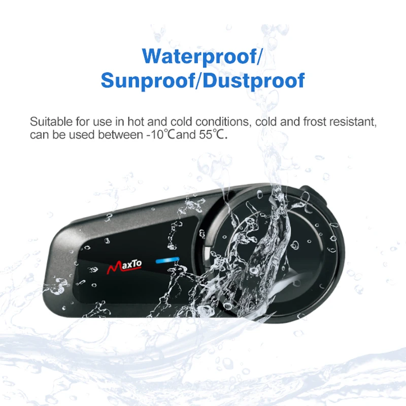 Maxto M2 Motorcycle Helmet Bluetooth Headset Intercom 6 Riders 1000M FM MP3 Waterproof IPX6 V5.0 500mAh Casco Interphones