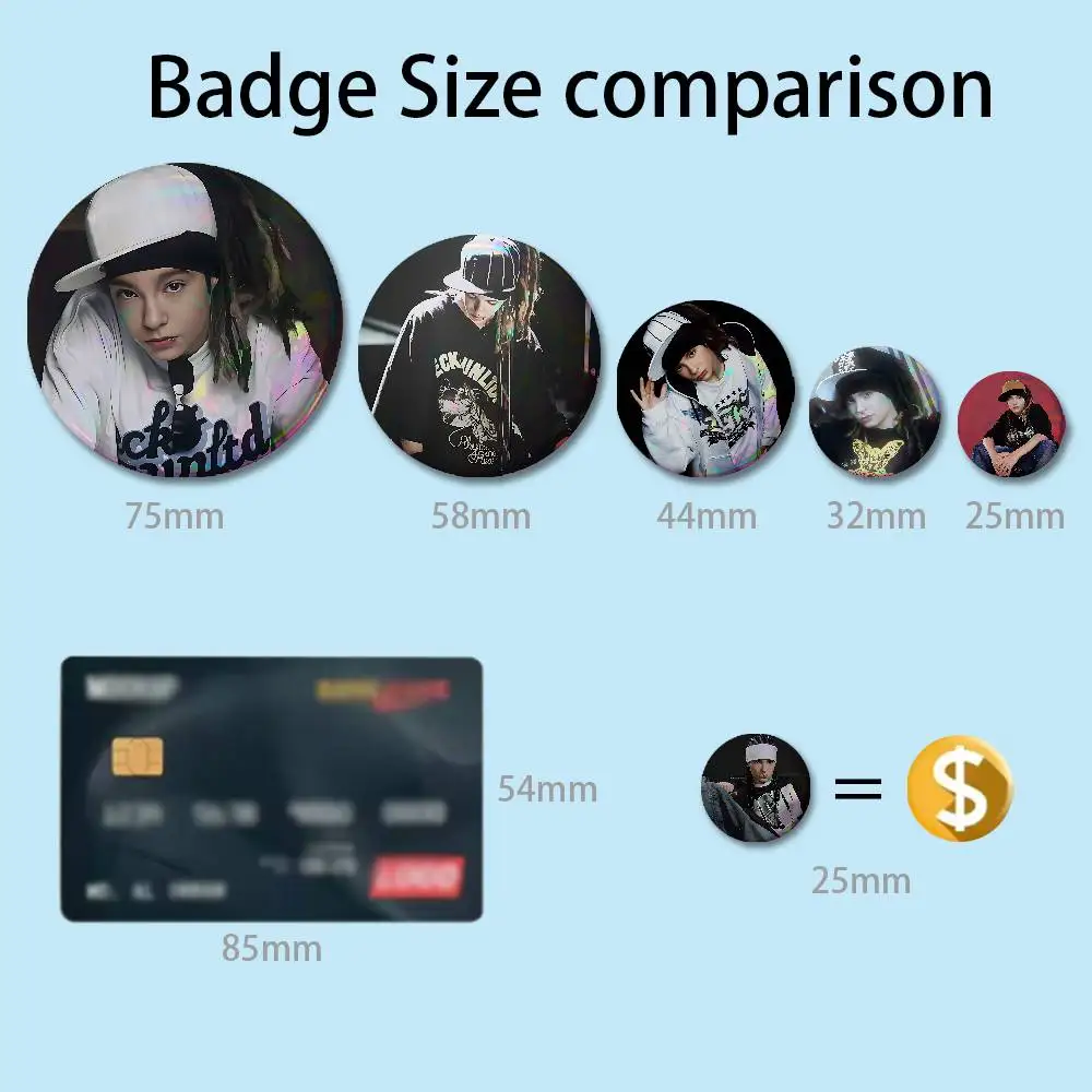 T-Tom Guitarist K-Kaulitz Pins 58mm Cute Cartoon Badge Handmade Brooches for Backpack Accessories