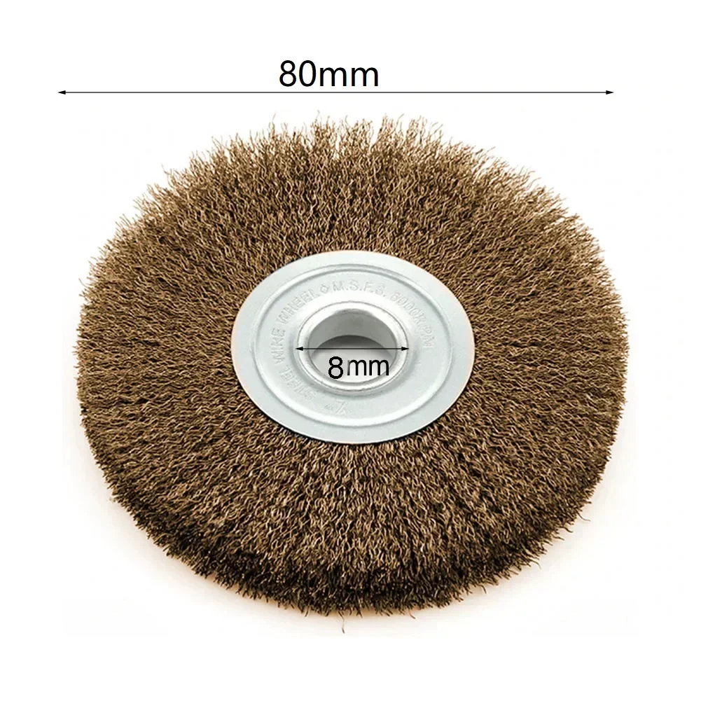 Stainless Steel Wire Wheel Brush For Angle Grinder 0.32in Bore Rotary Tools Metal Rust Removal Polishing Brush