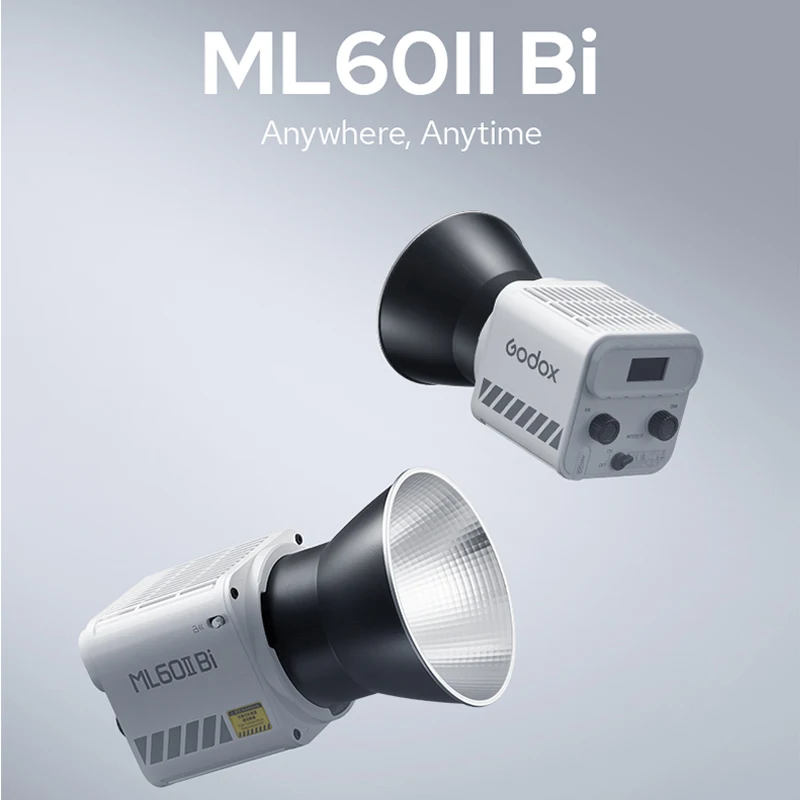 Godox ML60II Bi LED Video Light APP Control Bowens Mount Lighting for Camera Phone Video Recording Outdoor Shooting Youtube