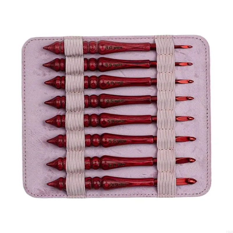 

8Pcs Aluminium Crochet Hook for Knitting Ergonomic Handle Crochet Hooks Yarn Craft Tool for Crocheting 3.0-7.0mm Y5GB