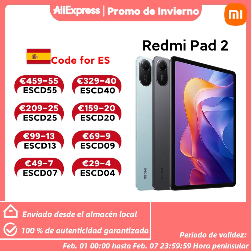 【Marke+】Xiaomi Redmi Pad 2 Advanced Helio G100-Ultra 11" 2,5K kristallklares Display 9000mAh Akku 18W Schnellladung