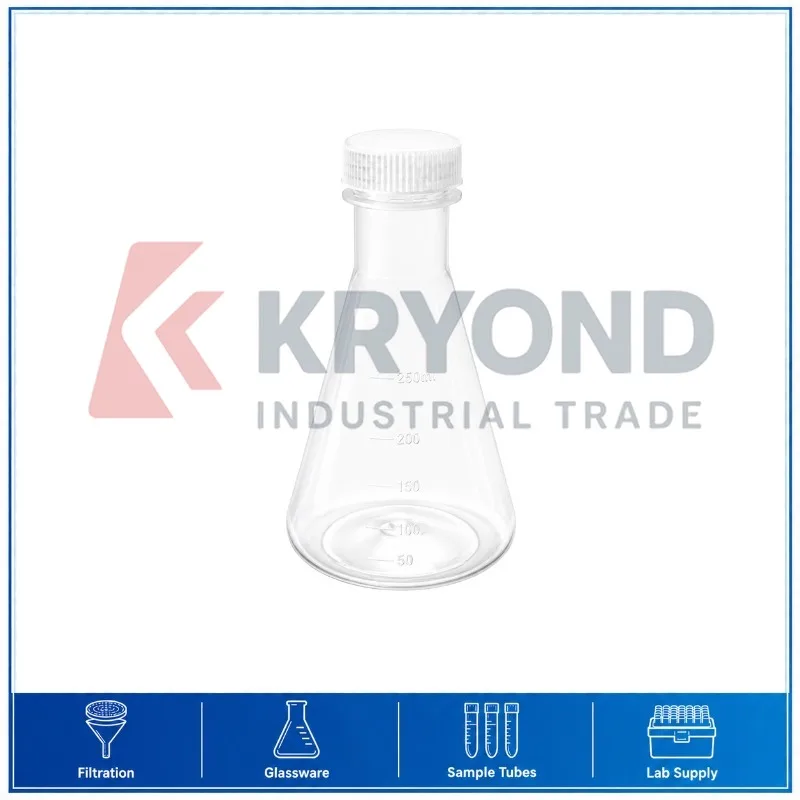 Plastic Conical Flask Screw Cap 50mL 100mL 250mL 500mL 1000mL Laboratory Erlenmeyer Vessel Research Model Series Set Accessory
