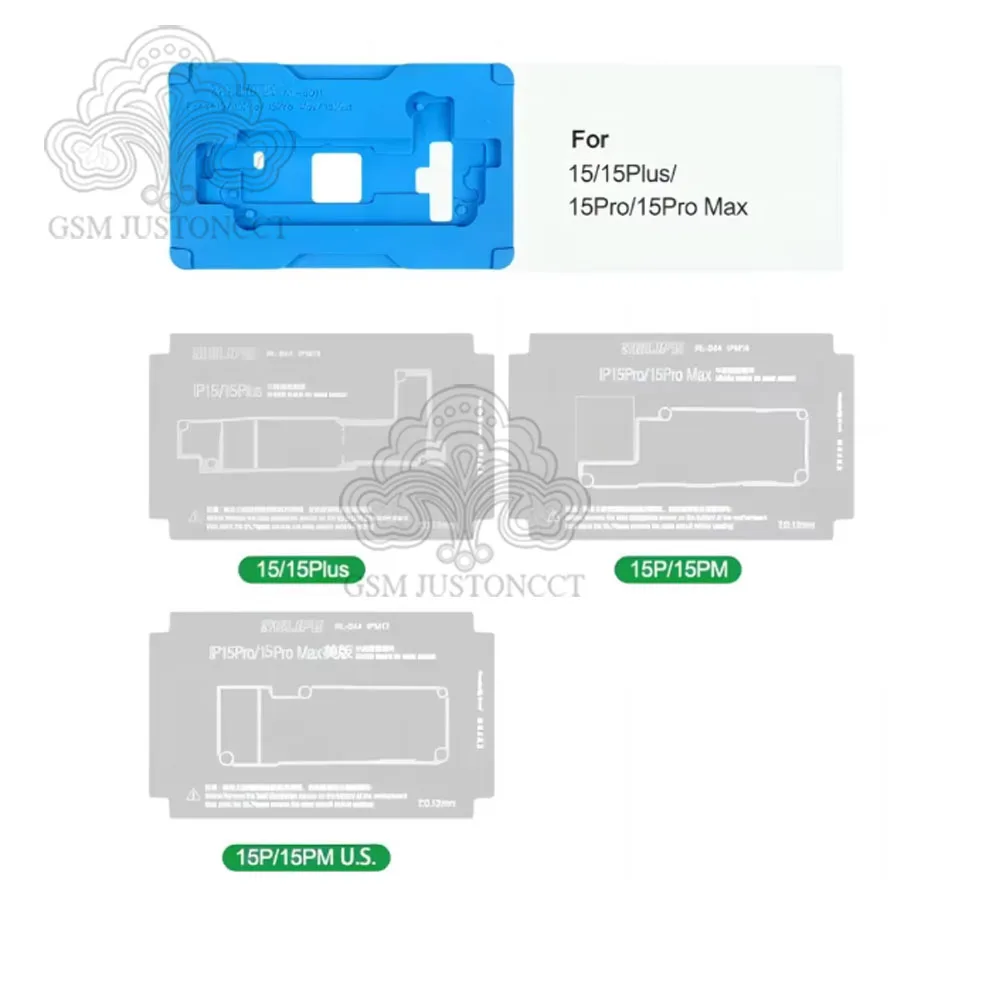 RELIFE RL-601T 31IN 1 BGA Reballing Stencil for iPhone X-17PM Middle Layer Motherboard Planting Tin Template Soldering Tool