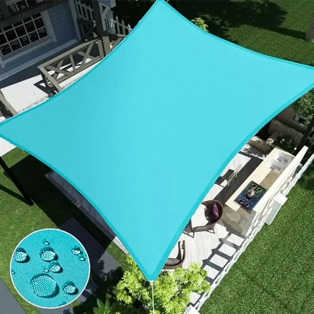 

Водонепроницаемый прямоугольный козырек от солнца, навес для парусника, защита от ультрафиолета, открытый дворик, беседка, сад, двор, пруды, 10 x 10 дюймов, бирюзовый
