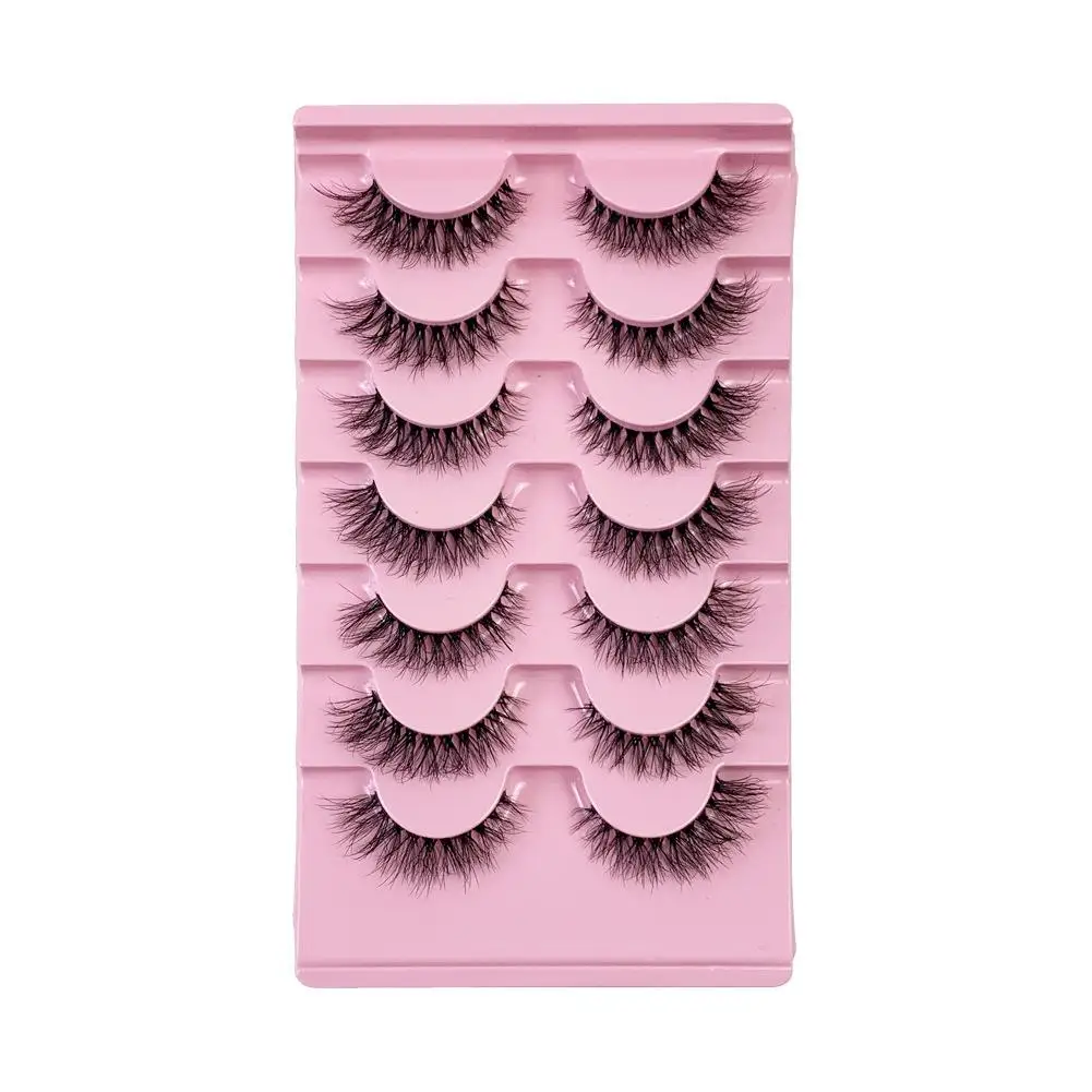 1 ensemble de cils de vison 10 paires vaporeux Faux cils de vison 3D courts moelleux demi-cils outils de maquillage cils oeil de chat