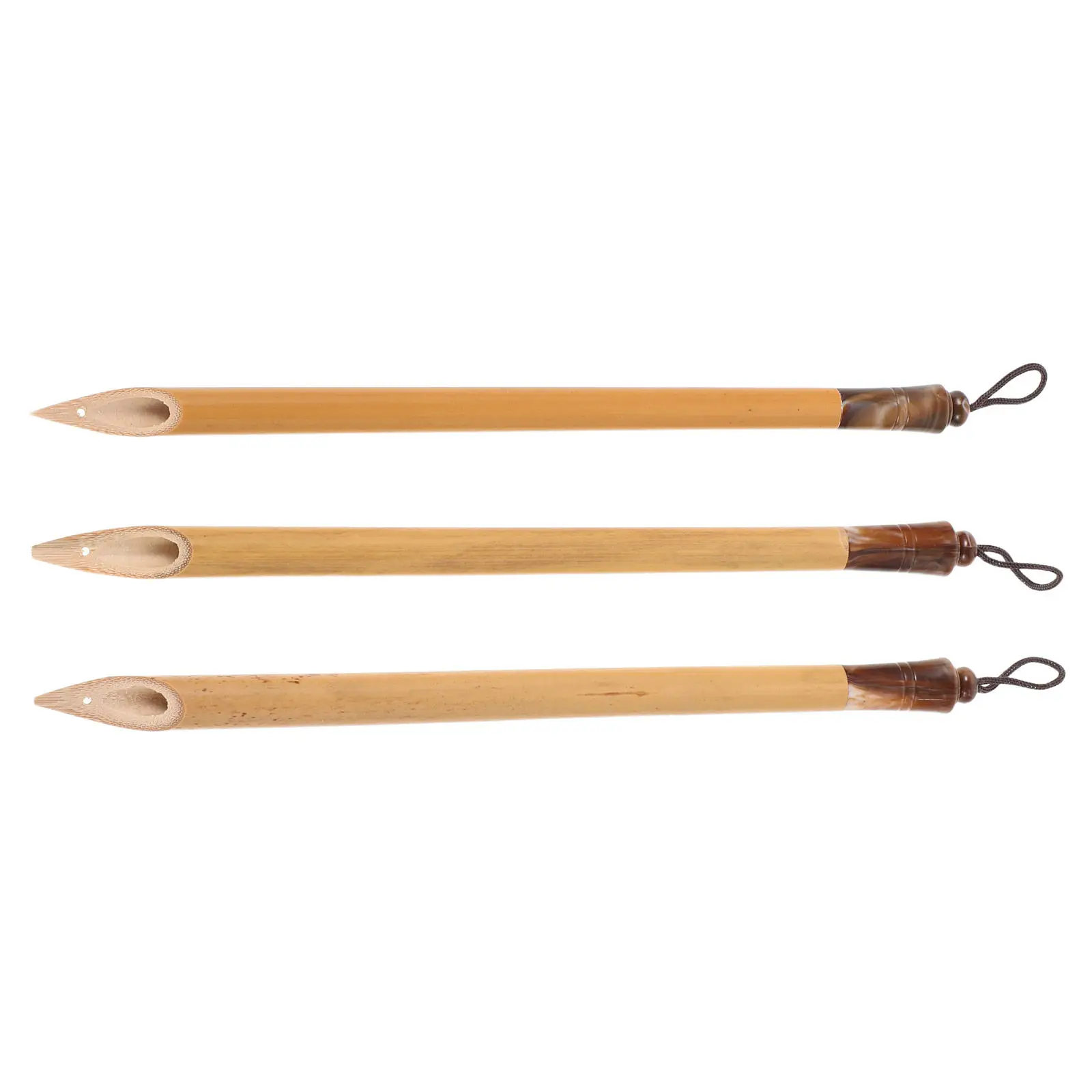 

3Pcs Bamboo Dip Pen Calligraphy Flat Tip for Traditional Ink Writing Painting Drawing Pottery Clay Craft Supplies