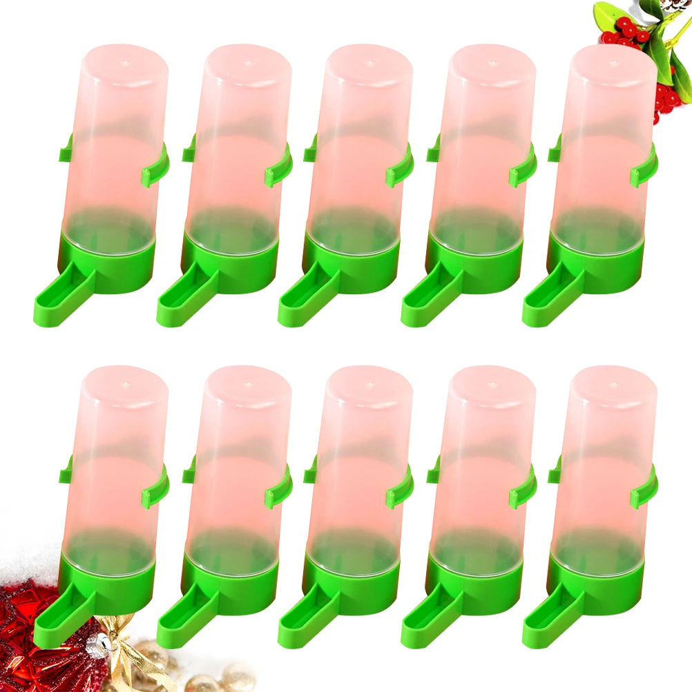 

Bird Feeding Dish Cups Drinker Feeder Parrot Automatic Water Green Waterers for outside