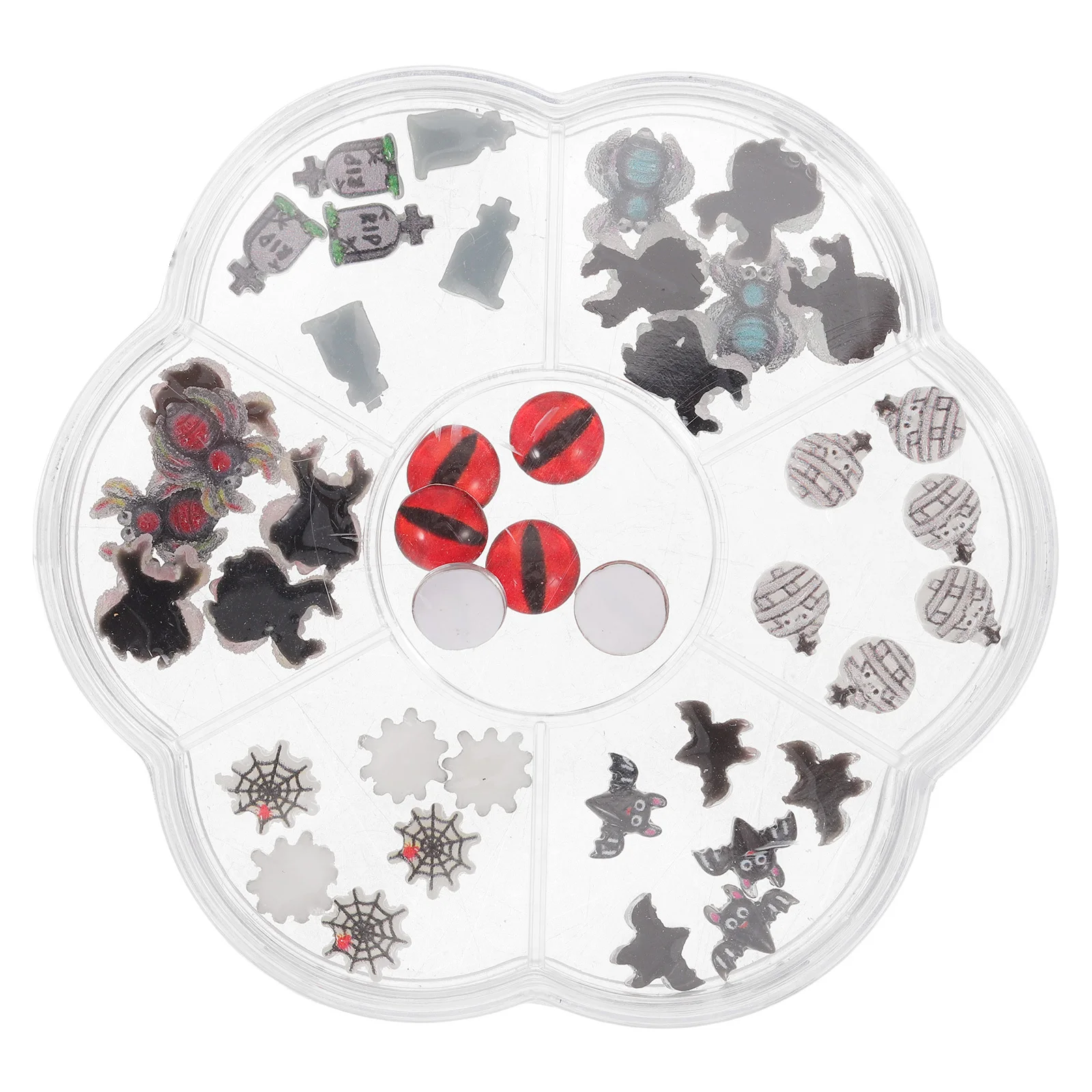 

Halloween Nail Charms 1 Box Cute Resin Art Supplies Spooky Designs Party DIY Accessories Spider Bat Decorations