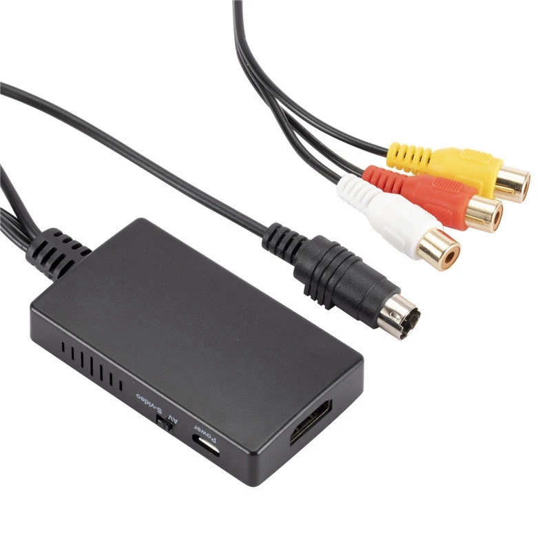 A65I! SVideo to HDMI Converter S-Video and 3RCA CVBS Composite to Audio Video Converter Support 1080P 720P