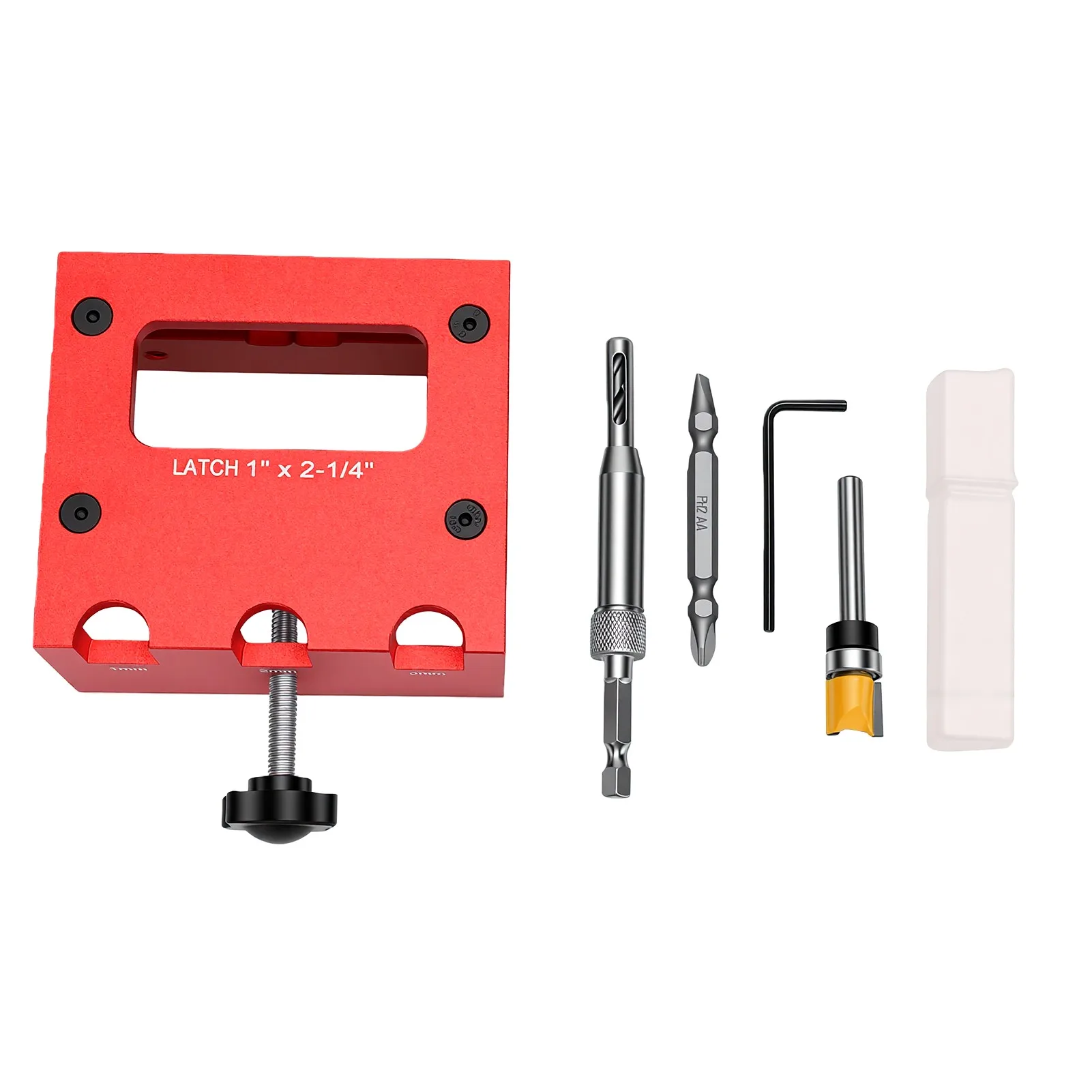Door Latch Mortise Tool for Router 1 Inchx2-1/4 Inch Door Latch Jig Clamp On Door Alloy for 1-3/8 Inch 1-3/4 Inch Wood Door