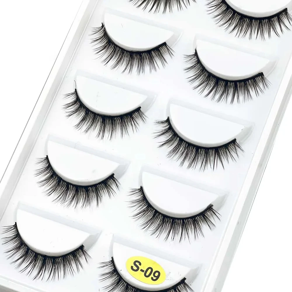 1 box 5 Pairs 3D Mink EyeLashes Natural Hair False EyeLashes Long 100% Dramatic Eye MakeupFake Lashes Fluffy Cilios Lashes S-03