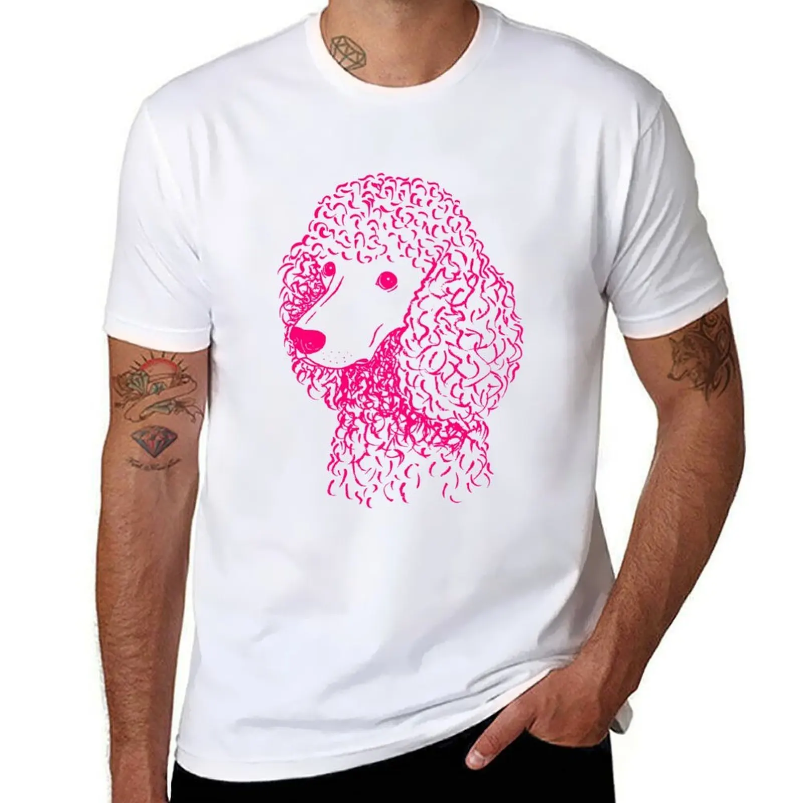 

Poodle (Light Blue and Hot Pink) T-Shirt man t shirts graphic t shirts for man cotton T-Shirt