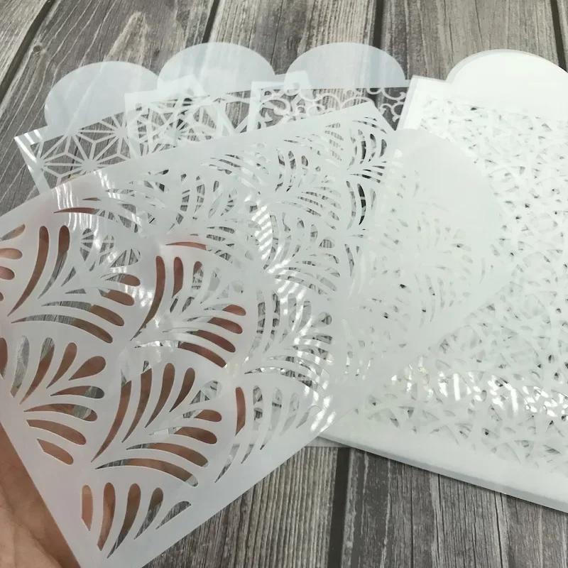 Functional Wedding Cookies Stencil Template Cake Decorating Tools Wedding Lace Fondant Plastic Drawing Biscuit Cookies Stencils