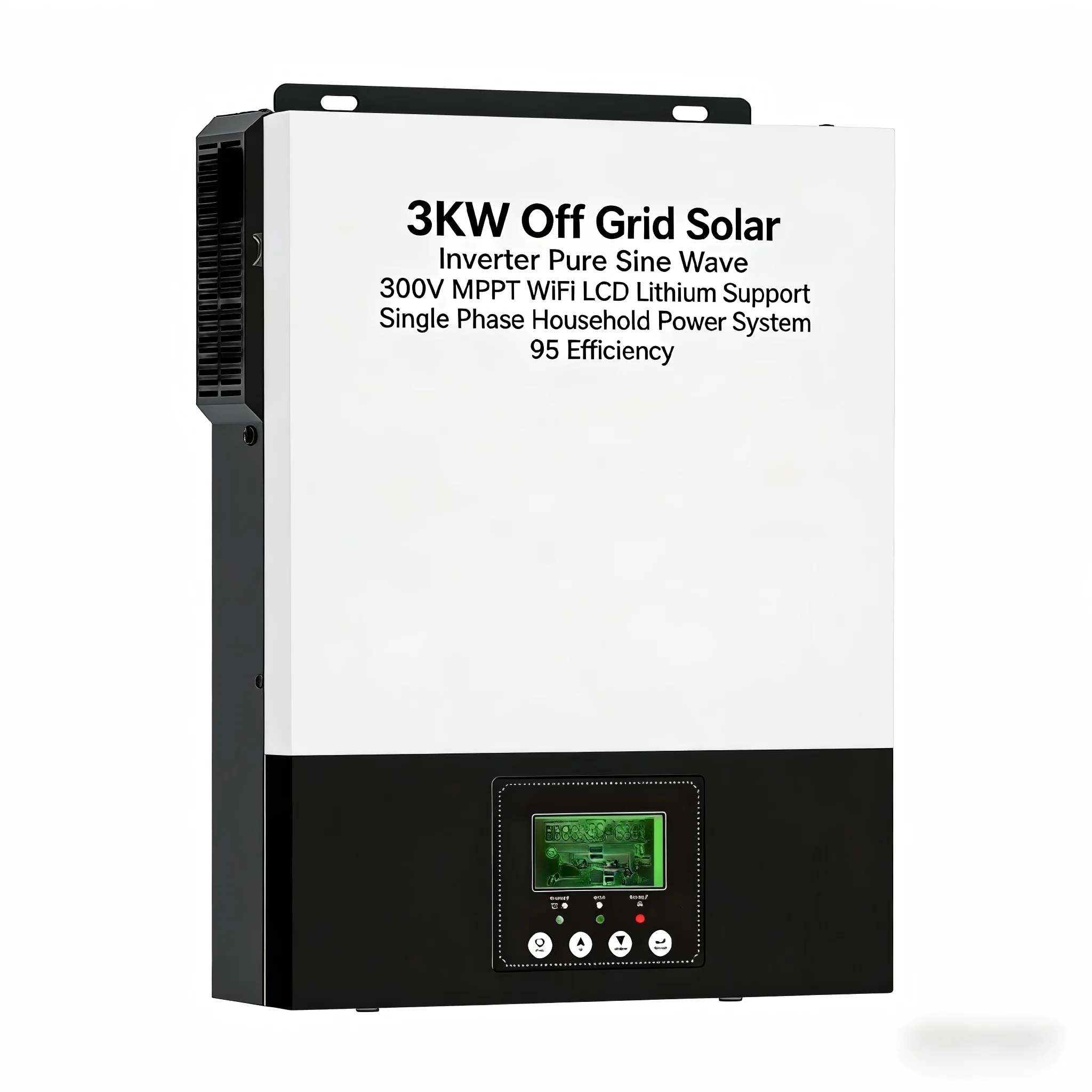 3kW Off Grid Solar Inverter Pure Sine Wave 300V MPPT WiFi LCD Lithium Support Single Phase  Power System 95 Efficiency