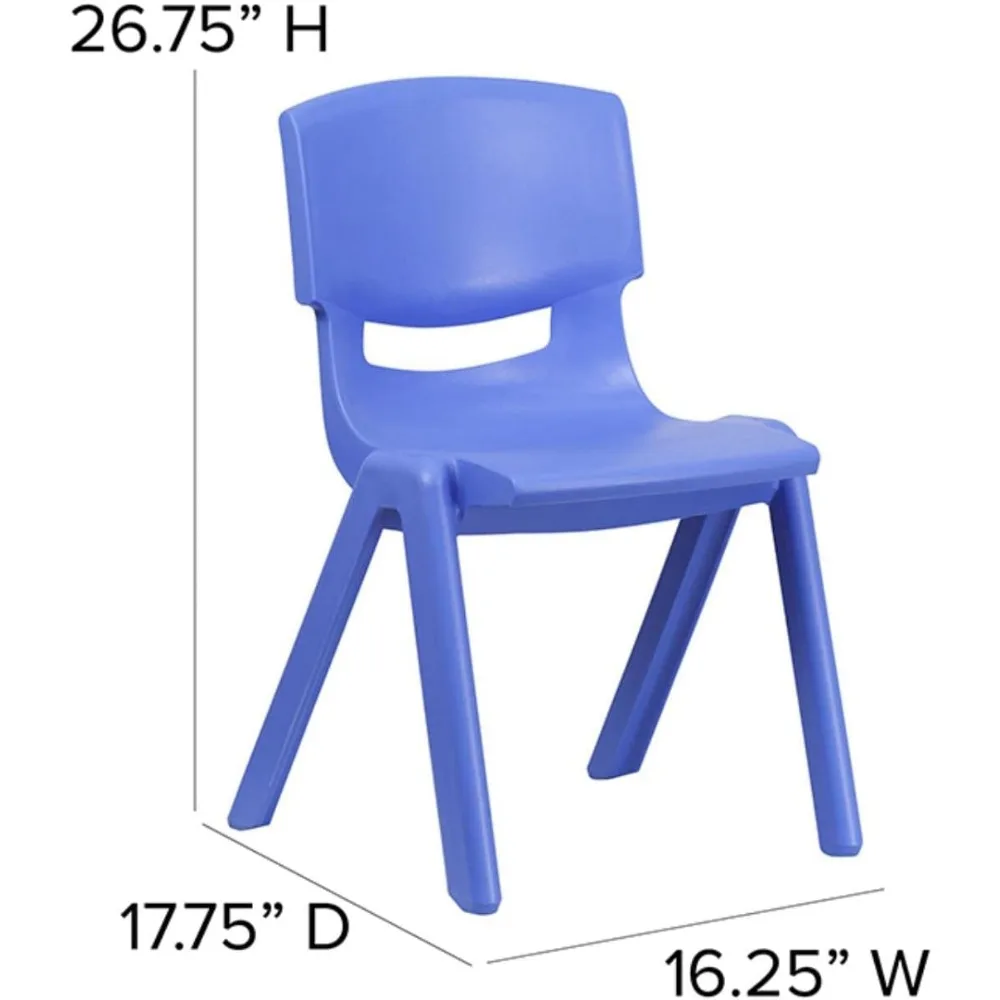 Flash Furniture-plástico cadeira escolar empilhável, azul, 15,5 "altura do assento, 4 Pack