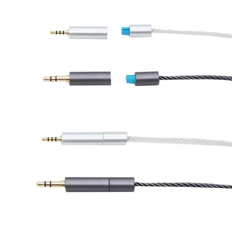 Кабель для наушников 3 в 1 посеребренный для IE300 IE600 IE900 MMCX