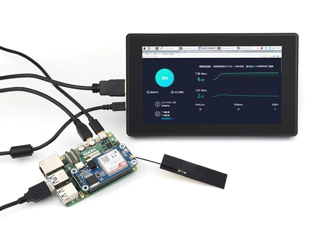 Шляпа Cat-1/GSM/GPRS/GNSS для Raspberry Pi, на базе модуля A7670E, поддержка LTE Cat-1/2G, позиционирование GNSS