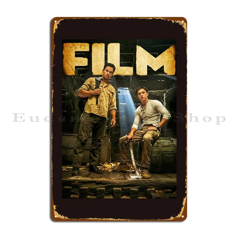 Uncharted 2022 Tom Holland Metal Sign Poster Plates Classic Club Cinema Printed Tin Sign Poster