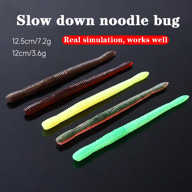 

10pcs Fishing Soft Lures 120mm 3.6g Artificial Worm Baits Silicone Fishing Lures Crankbait Fishing Tackle for Bass