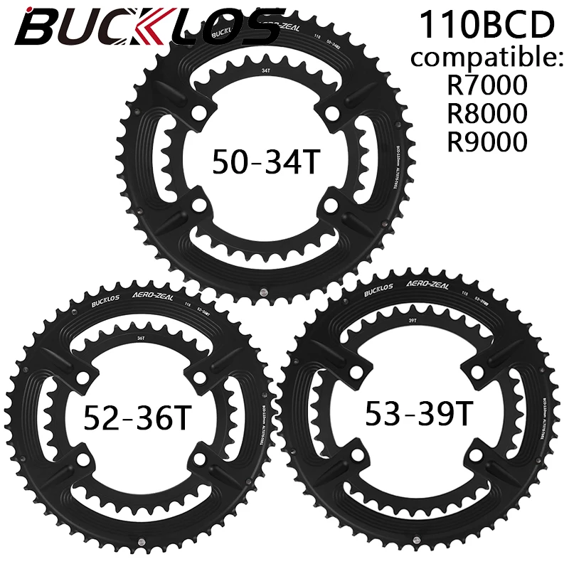 

BUCKLOS 110BCD Chainring for R7000 R8000 R9000 Road Bicycle Chainwheel Aluminum Alloy Double Speed 110 BCD Bike Chainring