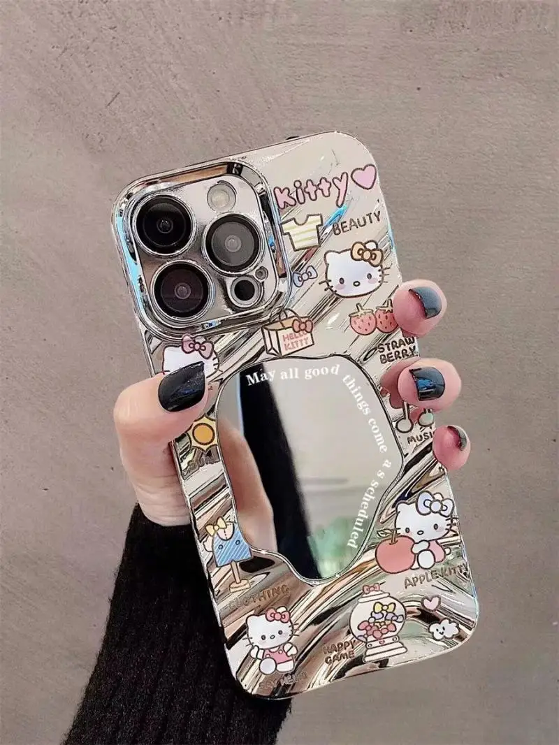 

Kawaii Hello Kitty Miniso All Inclusive Mirror Phone Case 15 14 Pro Max Plus 13 12 11 Pro Max X Xs Xr Cute Mobile Phone Cases