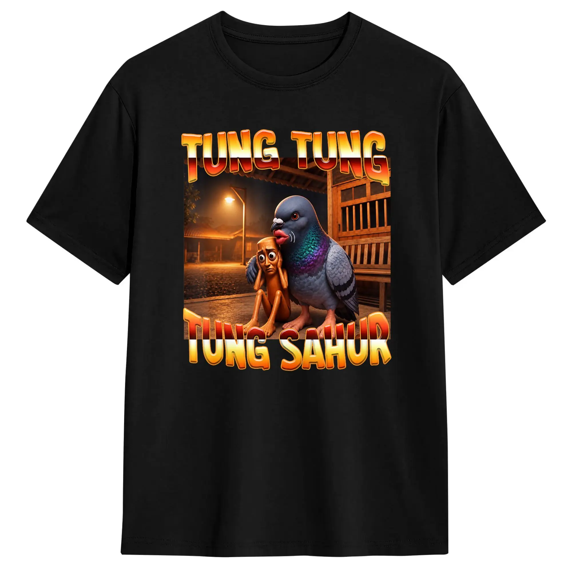Men T Shirt Funny Tung Tung Sahur Cantina Pigeon Brainrot Meme T Shirts Hip Hop  Summer Tees Classic Cotton Tops Gift